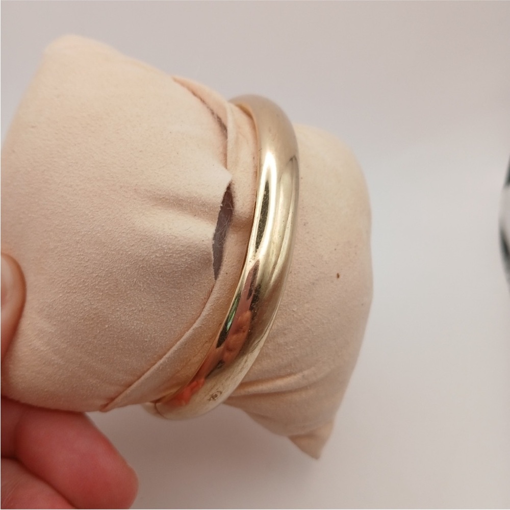 Vintage Antique Rolled 14k Gold Etched Floral Cuff Bangle Clasp Bracelet